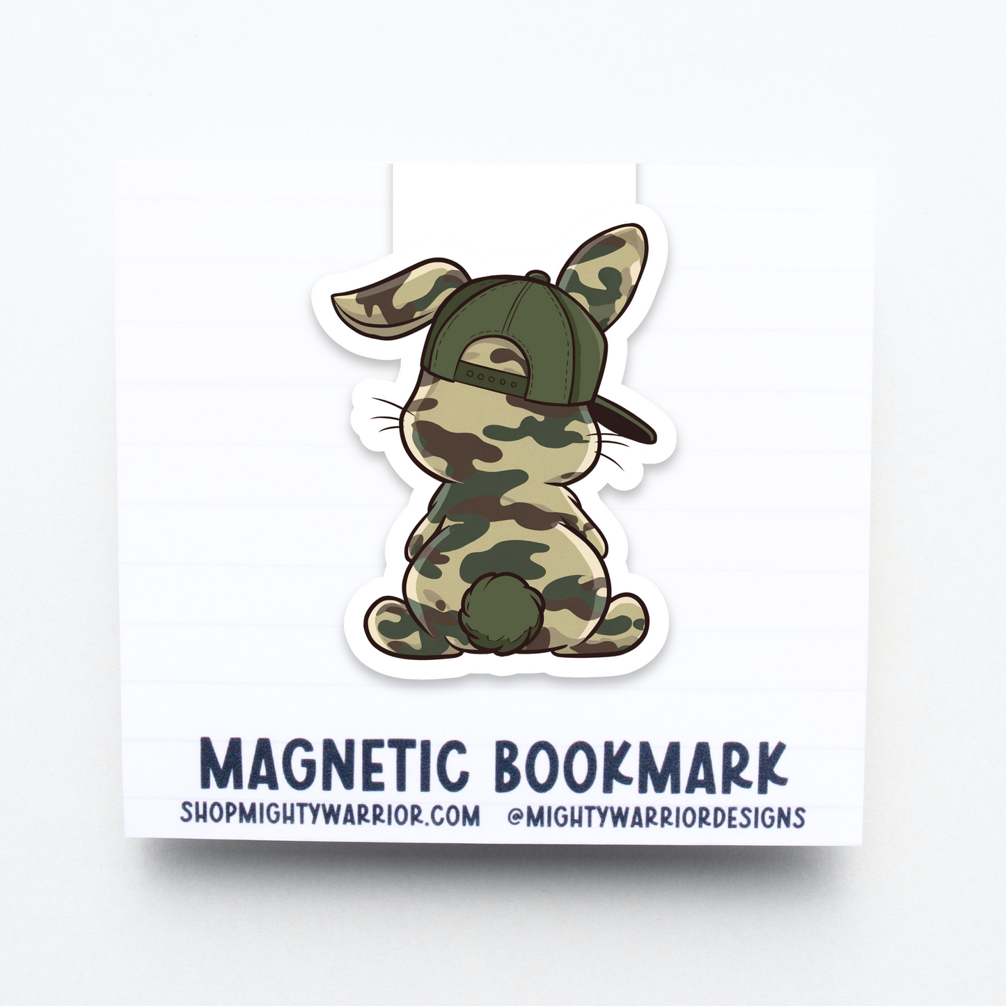 Cool Camo Bunny Magnetic Bookmark
