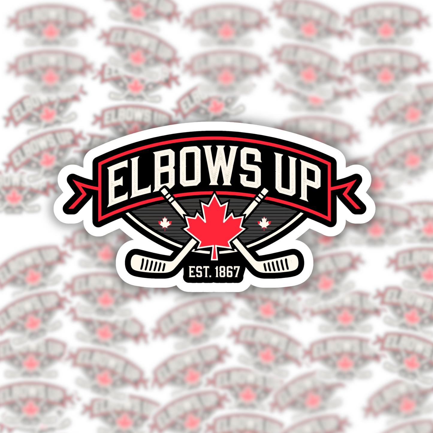 Elbows Up Hockey Sticker