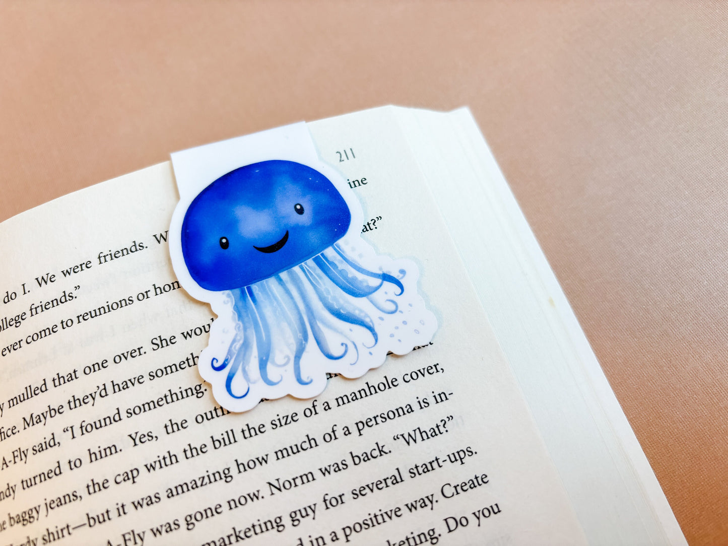 Blue Jellyfish Magnetic Bookmark