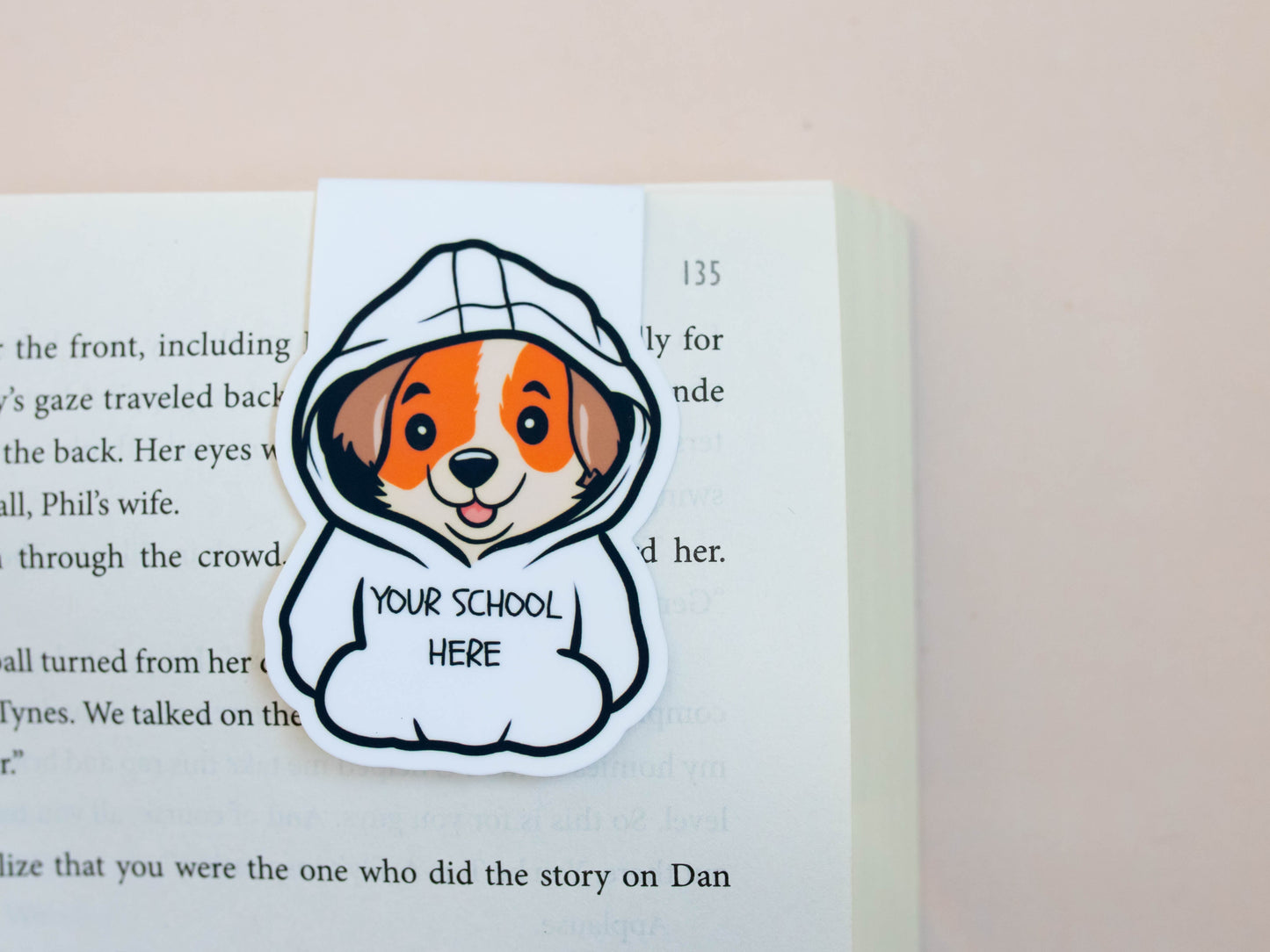 Custom School Logo Puppy Magnetic Bookmark